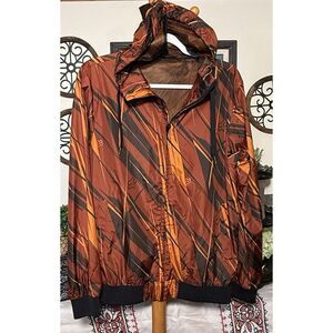 Fox Racing Windbreaker‎ Jacket Mens Small Multi Abstract Logo Full Zip